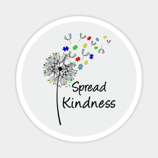 Autism Awareness Spread Kindness Dandelion Puzzle Magnet